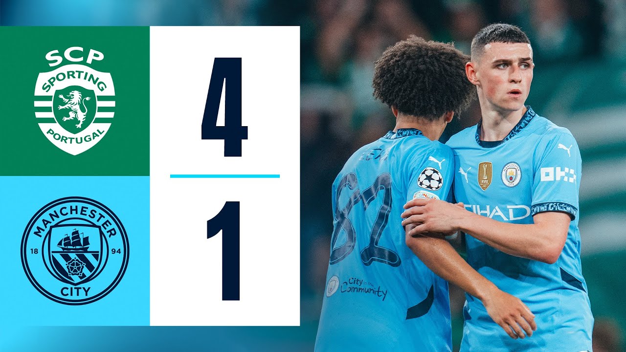 HIGHLIGHTS! City fall to Champions League defeat at Sporting | Sporting CP 4-1 Man City | UCL - YouTube